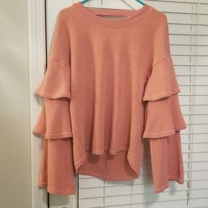 Ladies Tierred Sleeve Sweater